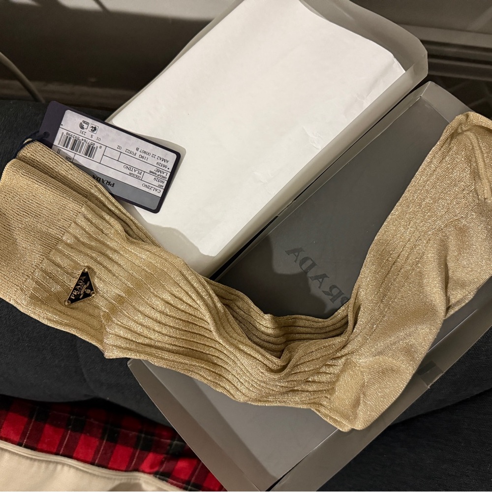 Prada logo Gold Socks